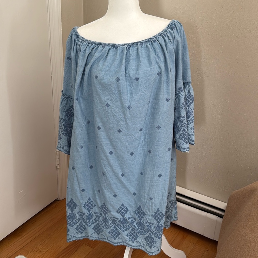 St John’s bay denim embroidered dress